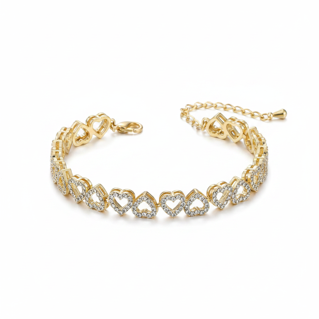 Bracelet cœurs fond blanc