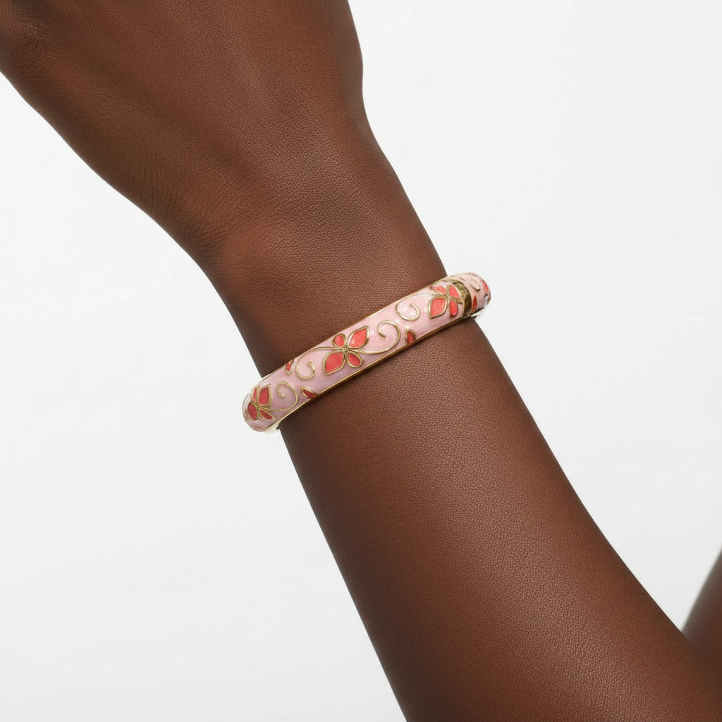 Bracelet émail rose naturel