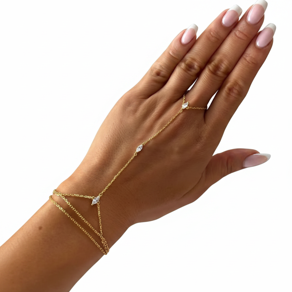Bracelet main fond blanc