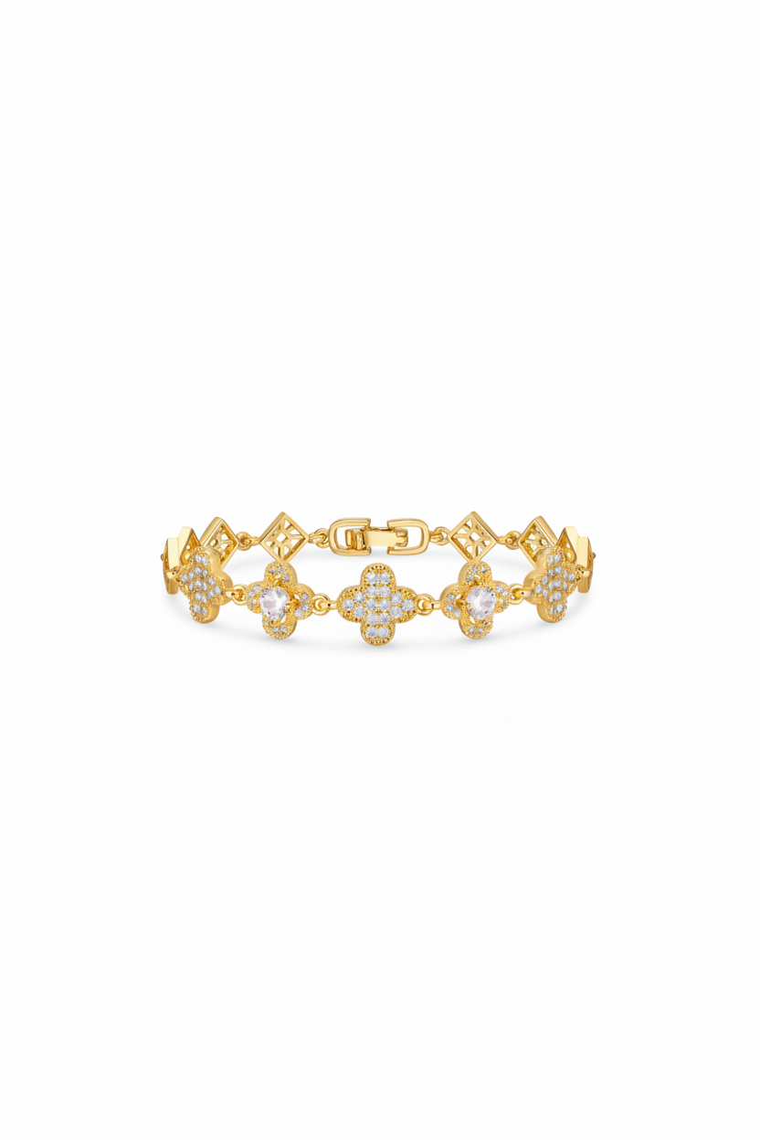Bracelet trèfle doré plus petit
