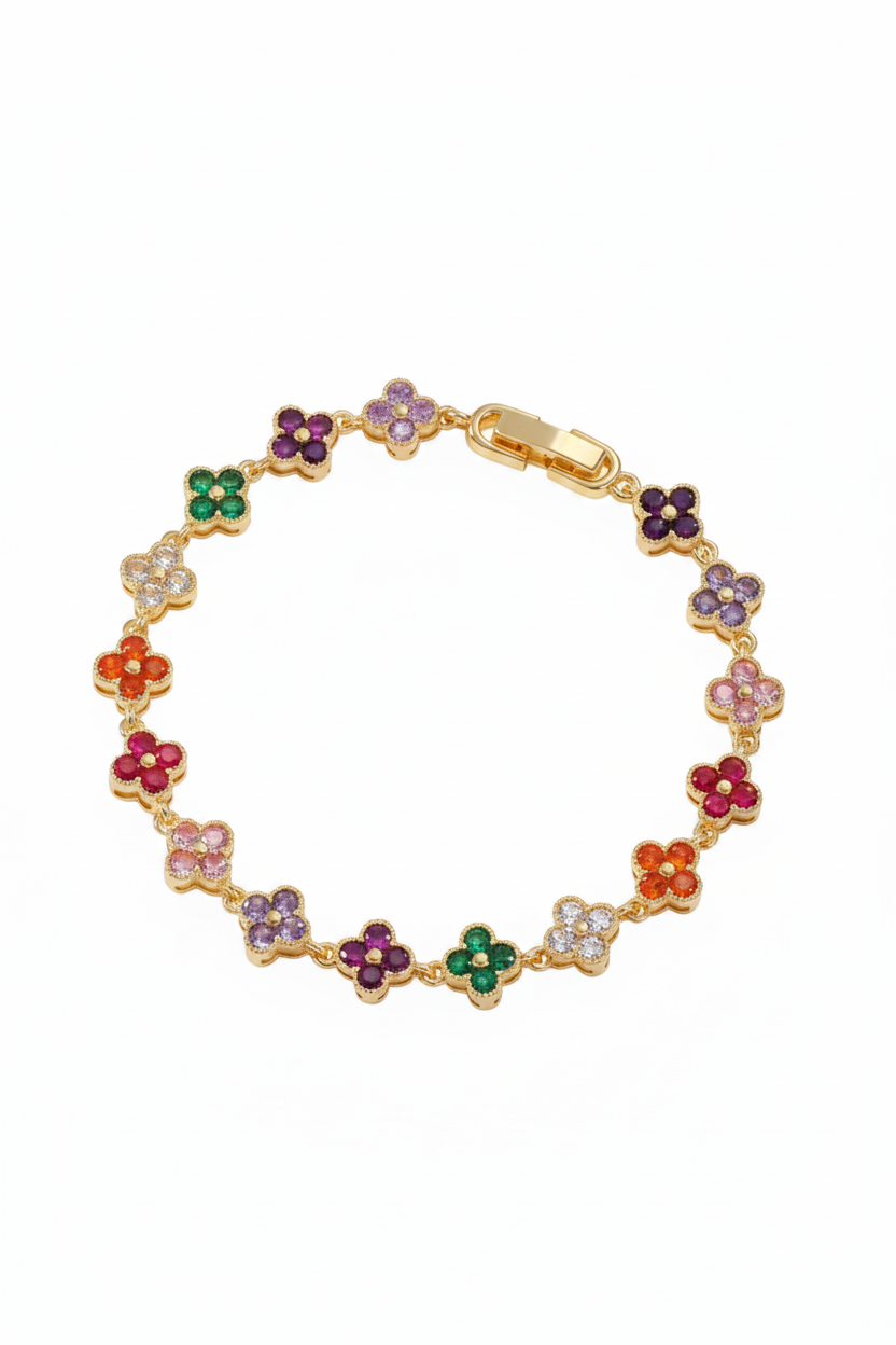 Bracelet trèfles multicolore 9:16