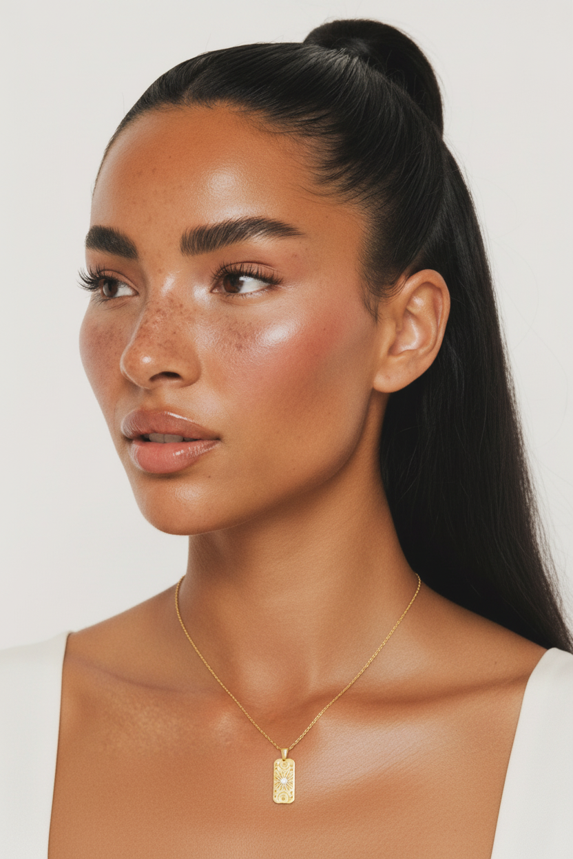 Mannequin naturelle collier Moïra fond blanc